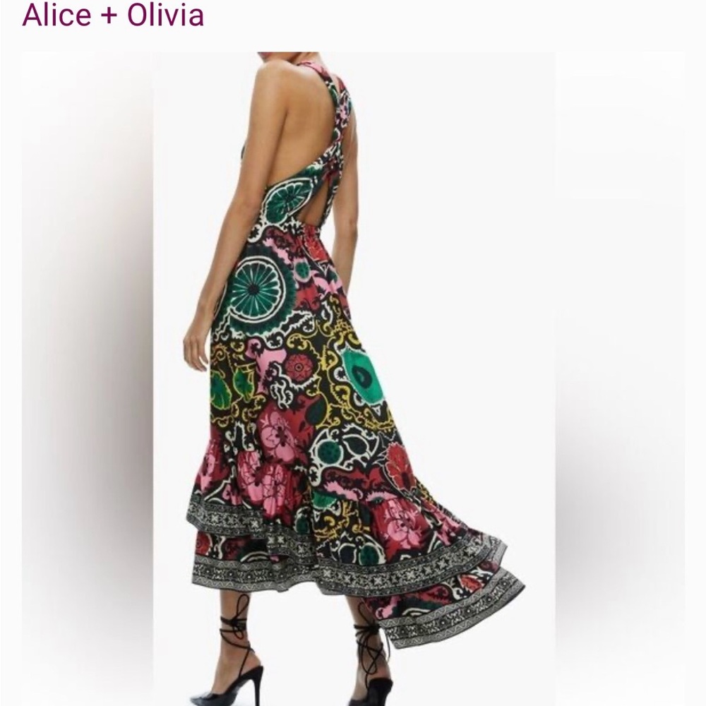 Alice + Olivia Vibrant High Low Dress -FITS LIKE A SIZE 4 - Picture 2 of 7